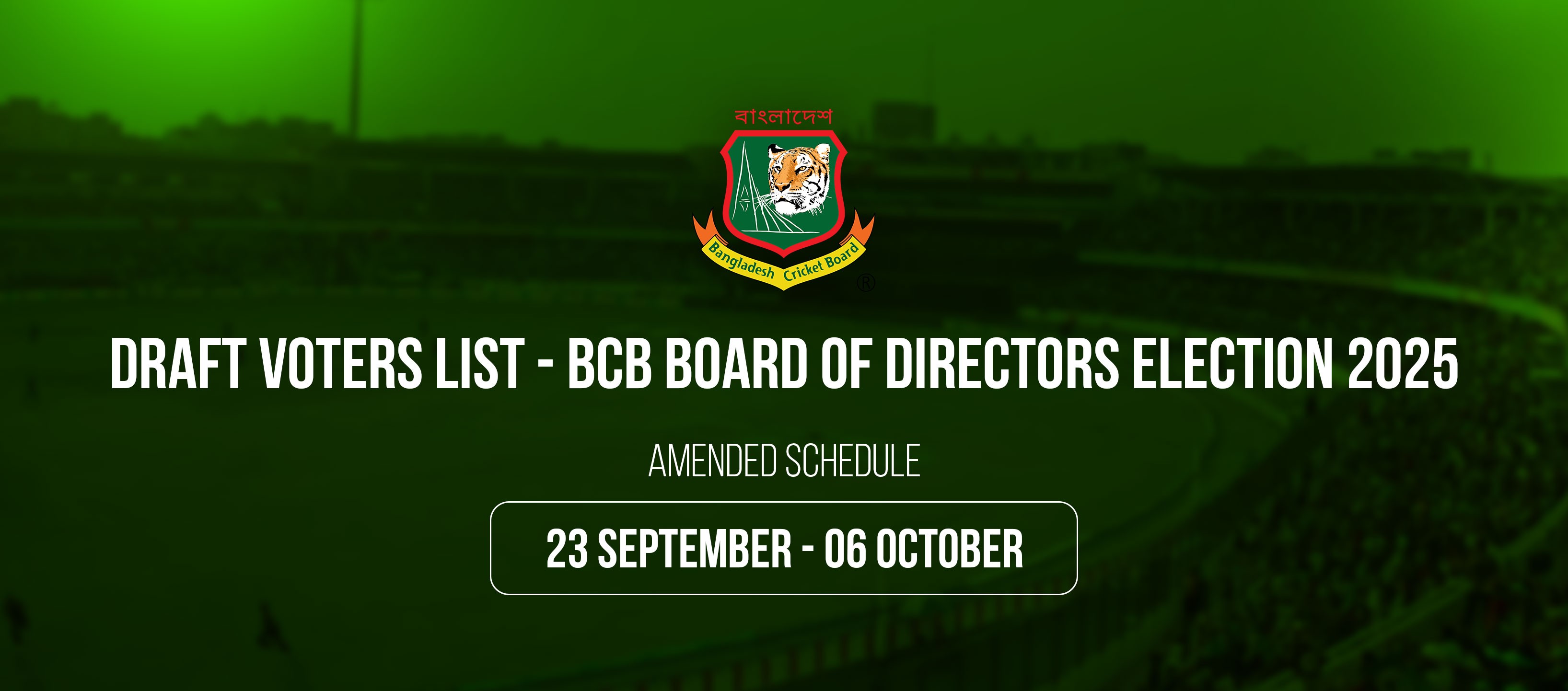 Draft Voter List of the BCB Board of Directors Election 2025