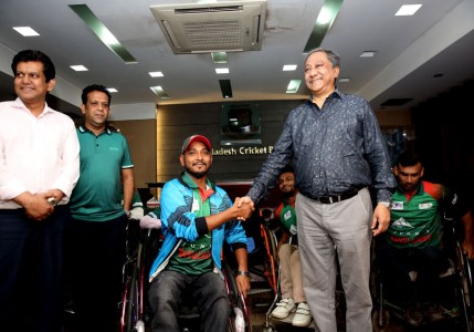 BCB President Nazmul Hassan, MP handed over sports grade wheelchairs