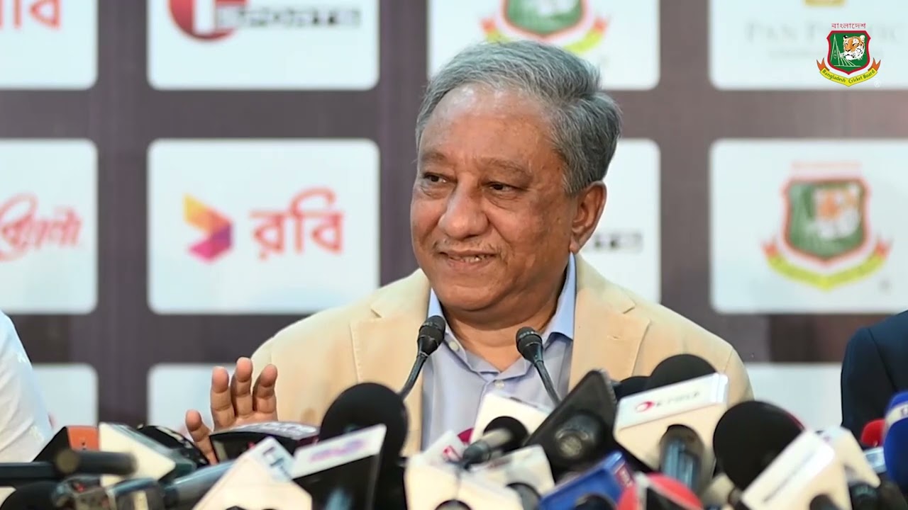 Media briefing by BCB President Nazmul Hassan, MP, after the 11th Board Meeting on 02 July 2024.